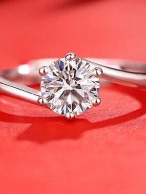 Certified 3ct. t.w. Moissanite Diamond Solitaire Engagement Ring NEW